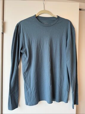 Men's Long-Sleeve Crewneck Shirt in Slate Blue